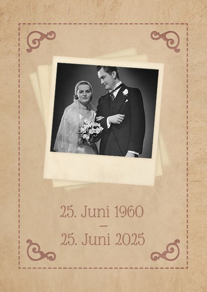 Einladung zur eisernen Hochzeit in Vintage-Look 2