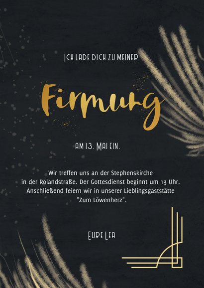 Einladung zur Firmung Art Deco mit Foto 3