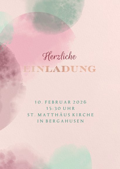 Einladung zur Firmung Punkte und Roségold 2