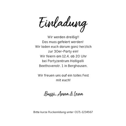 Einladung zur Geburtstagsparty Foto und Cocktailglas 3