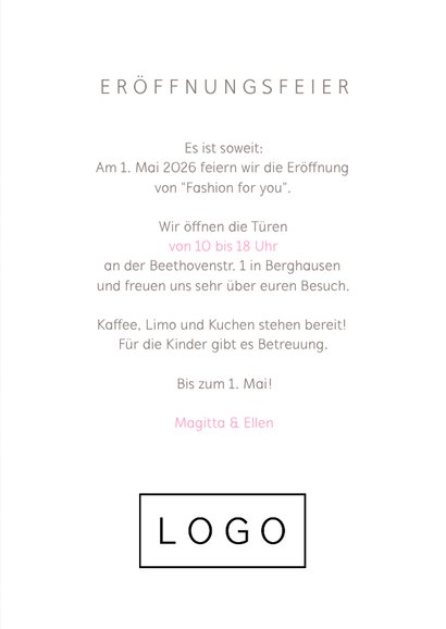 Einladung zur Geschäftseröffnung Fotocollage 3