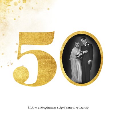 Einladung zur goldenen Hochzeit goldene 50 2