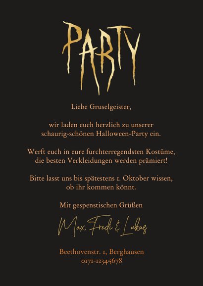 Einladung zur Grusel-Halloweenparty Kürbisse 3