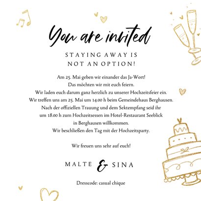 Einladung zur Hochzeit Doodles 'Shit just got real' 3