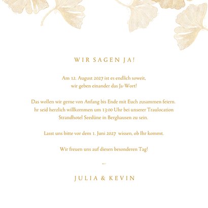 Einladung zur Hochzeit Ginkgoblätter Stempel 3