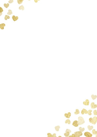 Einladung zur Hochzeit Goldene Herzen Rückseite
