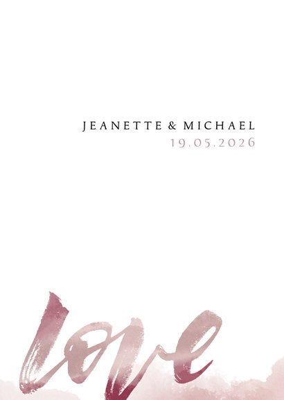 Einladung zur Hochzeit Love Lettering Send a Smile