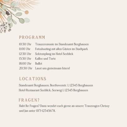 Einladung zur Hochzeit Trockenblumen 2