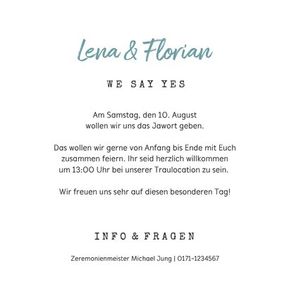 Einladung zur Hochzeit Wegweiser Sommerfeeling 3