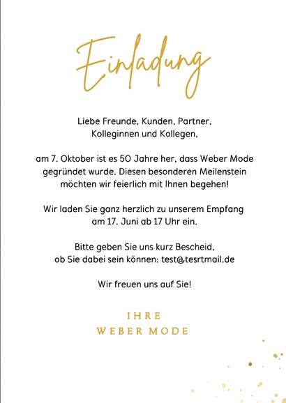 Einladung zur Jubiläumsfeier mit Kalender 3