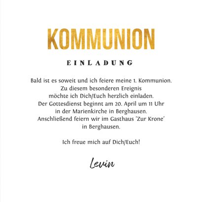 Einladung zur Kommunion Foto & Fußball auf Kreidetafel 3