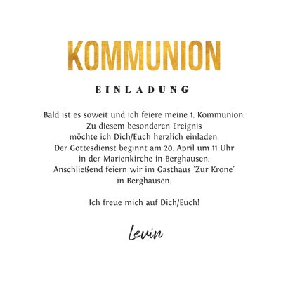 Einladung zur Kommunion Foto & Fußball auf Kreidetafel 3