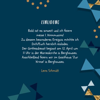 Einladung zur Kommunion mit Foto und Typografie 3