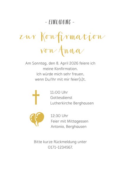 Einladung zur Konfirmation Fotocollage mit Herzen 3