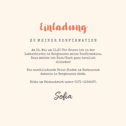 Einladung zur Konfirmation Frühlingsblumen & Foto 3