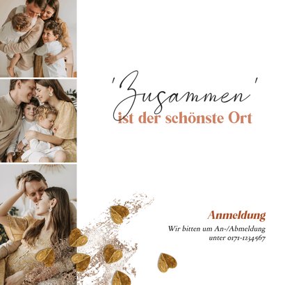 Einladung zur Kristallhochzeit Fotocollage Herzen 2