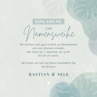 Einladung zur Namensweihe botanisch hellblau 3