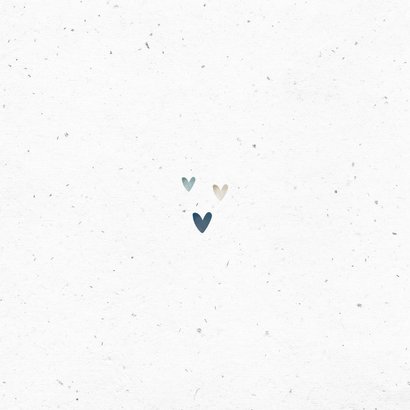 Einladung zur Taufe blau Wegweiser und Herzen Rückseite