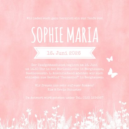 Einladung zur Taufe Mädchen auf Schaukel Aquarell 3