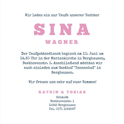 Einladung zur Taufe Tierprint und Tiger 3