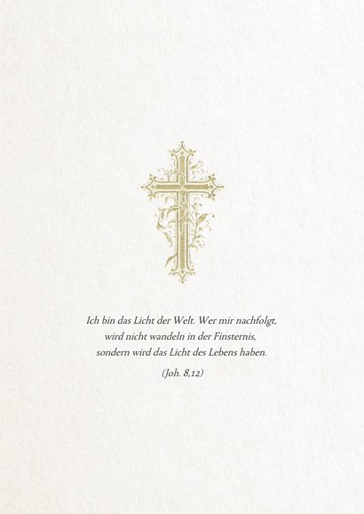 Einladung zur Trauerfeier Kreuz klassisch 2