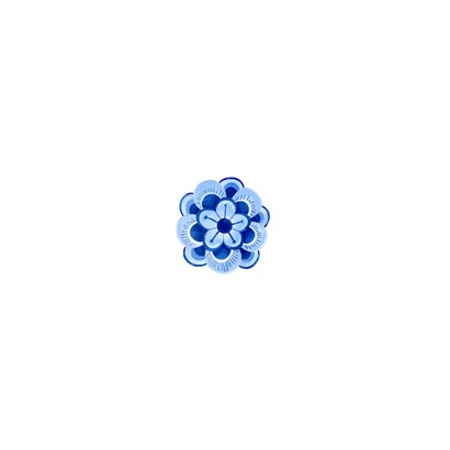 Einladung zur Traufe Delfter Blau Blumendekor Rückseite