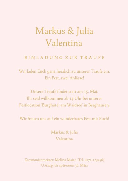 Einladung zur Traufe Goldornamente 3