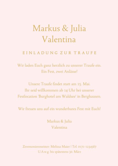 Einladung zur Traufe Goldornamente 3