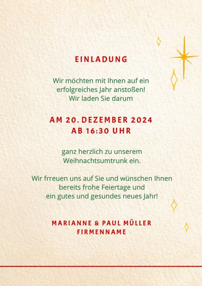 Einladung zur Weihnachtsfeier 'eat, drink and be merry' 3