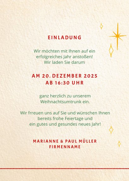 Einladung zur Weihnachtsfeier 'eat, drink and be merry' 3