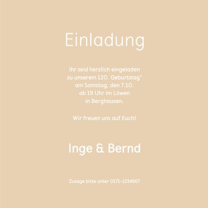 Einladung Zusammen Geburtstag beige 3