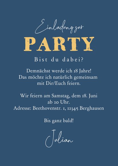 Einladungskarte 18. Geburtstag mit Foto & Luftballons 3