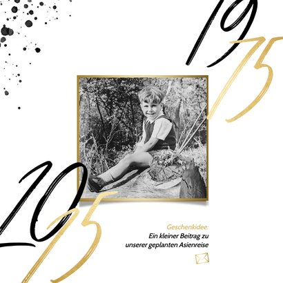 Einladungskarte 50. Geburtstag 1976-2026 mit Foto 2