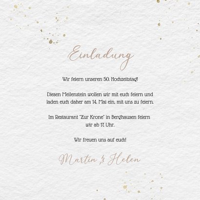 Einladungskarte 50. Hochzeitstag mit Blüten & Foto 3