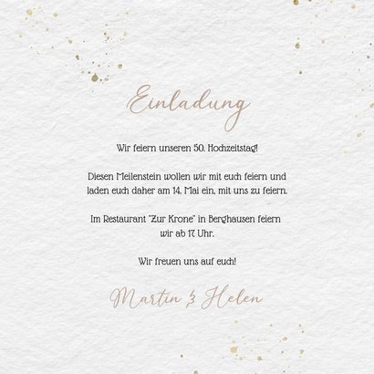 Einladungskarte 50. Hochzeitstag mit Blüten & Foto 3