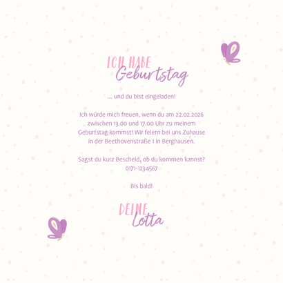 Einladungskarte 7. Kindergeburtstag eigenes Foto und Einhorn 3