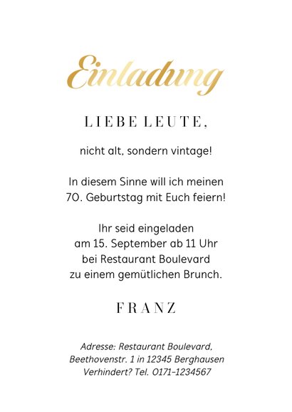 Einladungskarte 70. Geburtstag eigene Fotos Send a Smile