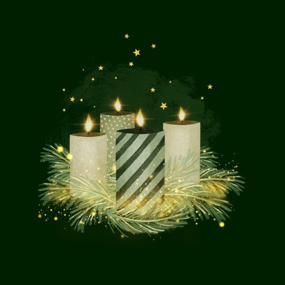 Einladungskarte Adventsfeier geschäftlich 4 Kerzen grün 2