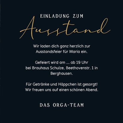 Einladungskarte Ausstand Marmor dunkel 3