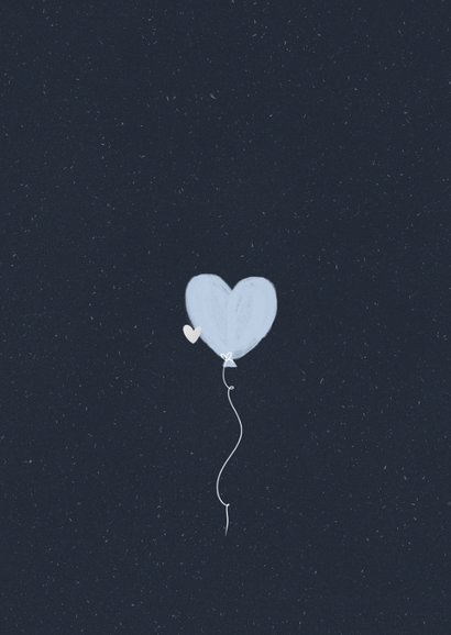 Einladungskarte blaue Herzluftballons Silberhochzeit Rückseite