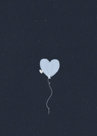 Einladungskarte blaue Herzluftballons Silberhochzeit Rückseite