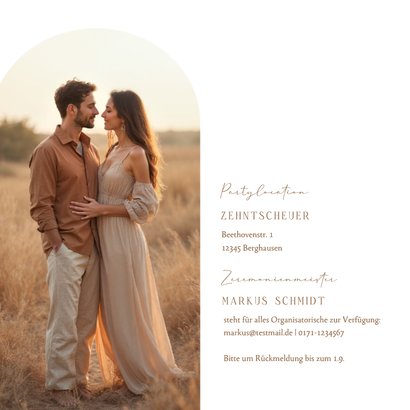 Einladungskarte Bohemien Trockenzweige Hochzeit 2