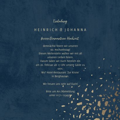 Einladungskarte Diamantene Hochzeit 1962-2022 3