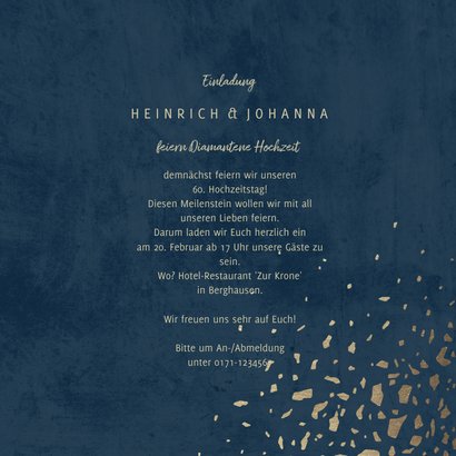 Einladungskarte Diamantene Hochzeit 1963-2023 3