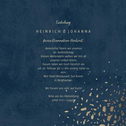 Einladungskarte Diamantene Hochzeit 1964-2024 3