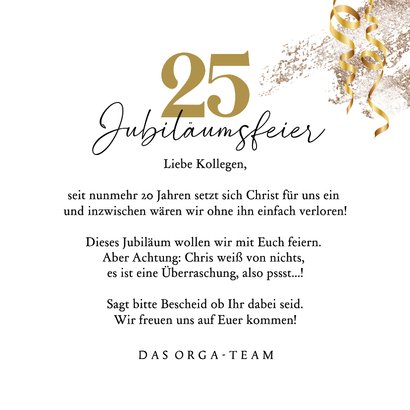 Einladungskarte Dienstjubiläum 25 Jahre Fotocollage 3