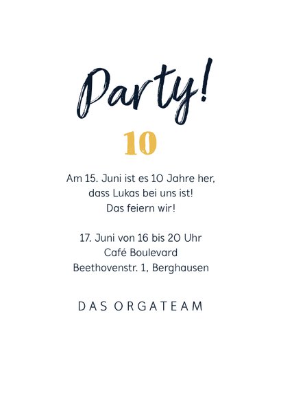 Einladungskarte Dienstjubiläum Foto & Konfetti 3