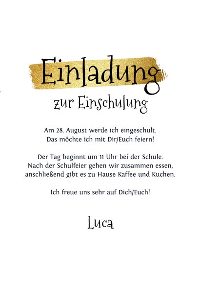 Einladungskarte Einschulung Foto & Schultüte 3