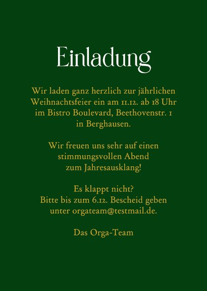 Einladungskarte Firmenweihnachtsfeier Cocktails grün 3