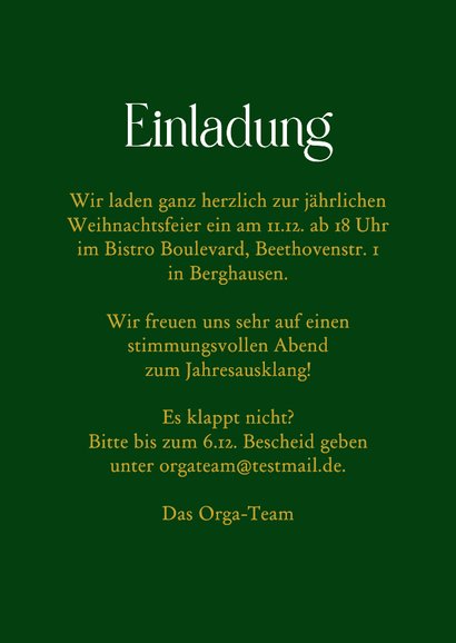 Einladungskarte Firmenweihnachtsfeier Cocktails grün 3